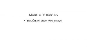 Modelo de robbins