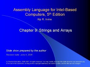 Assembly Language for IntelBased Computers 5 th Edition