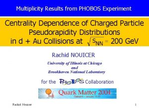 Multiplicity Results from PHOBOS Experiment Centrality Dependence of