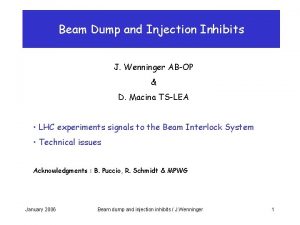 Beam Dump and Injection Inhibits J Wenninger ABOP