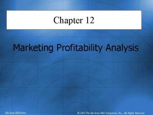 Marketing profitability analysis