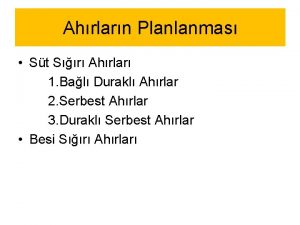 Ahrlarn Planlanmas St Sr Ahrlar 1 Bal Durakl