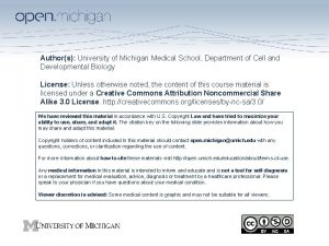 Authors University of Michigan Medical School Department of