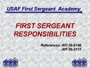 Usaf first sergeant academy