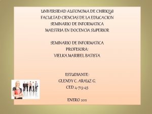 UNIVERSIDAD AUTONOMA DE CHIRIQUI FACULTAD CIENCIAS DE LA