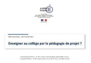 Rforme du collge lundi 19 octobre 2015 Enseigner