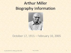 Arthur miller information