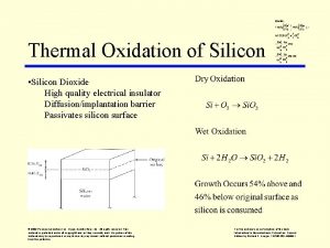 Thermal Oxidation of Silicon Silicon Dioxide High quality