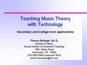 Teaching music theory with technology