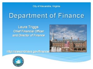 City of Alexandria Virginia Department of Finance Laura