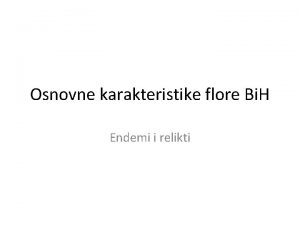 Biljni endemi u bih