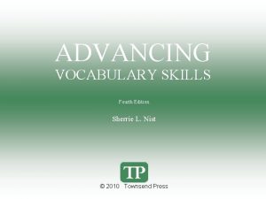 Advancing vocabulary skills 4th edition