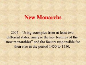 New monarchs examples