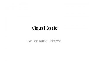 Visual basic classes