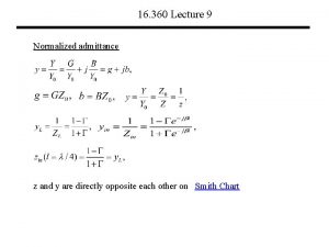 Normalized admittance formula Normalized admittance formula