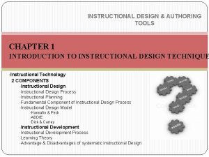 Instructional design authoring tools