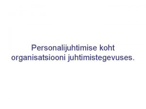 Personalijuhi kutsestandard