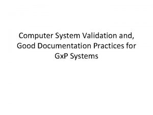 Computer system documentation