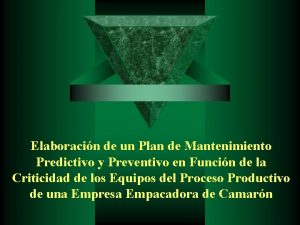 Plan de mantenimiento predictivo