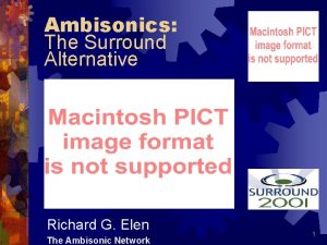 Ambisonics The Surround Alternative Richard G Elen The