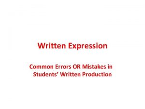 Example of error and mistake