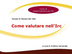 Corso di Aggiornamento per Idr Diocesi di Mazara