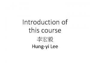 Hungyi lee