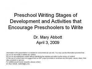 Stages of writing preschool