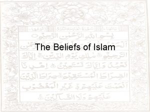 Core beliefs of islam