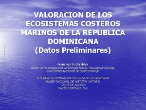 Ecosistemas costeros y marinos de la república dominicana