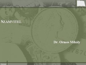 Ormos mihály számvitel