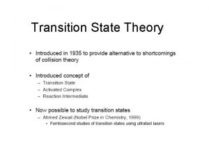 Transition state energy diagram