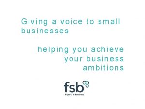 Giving a voice to small businesses helping you