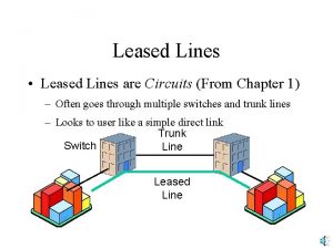 Leased Lines Leased Lines are Circuits From Chapter