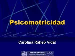 Psicomotricidad Carolina Raheb Vidal Presentacin Principales aportaciones Definicin