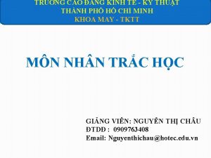 TRUNG CAO NG KINH T K THUT THNH