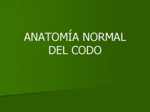 ANATOMA NORMAL DEL CODO TCNICA Usar sondas lineales