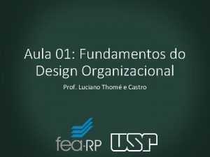 Aula 01 Fundamentos do Design Organizacional Prof Luciano