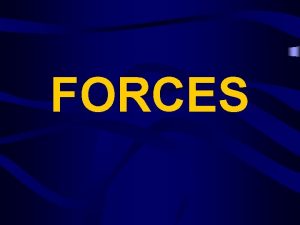 FORCES What is a force A force is