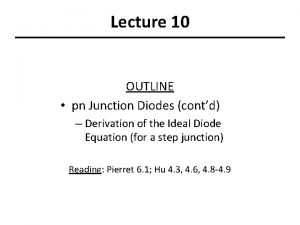 Ideal diode equation derivation