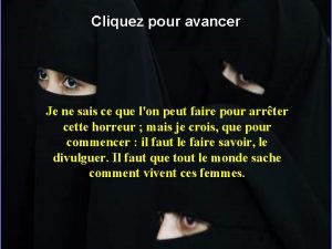 Cliquez pour avancer Je ne sais ce que