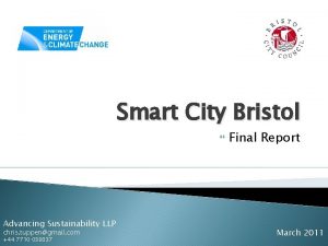 Smart City Bristol Advancing Sustainability LLP chris tuppengmail