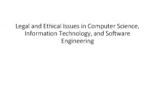 Legal issues in computer science