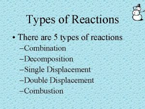 What are the 5 types of reactions?