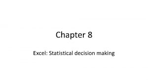 Confidence interval excel