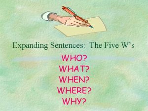 5 w's sentences