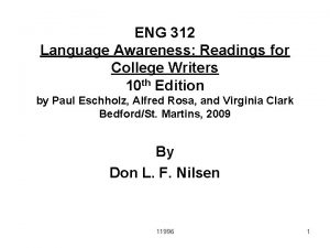 Language awareness readings for college writers