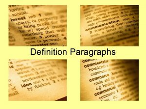 Expanding definitions into paragraphs