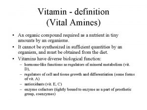 Vital amine