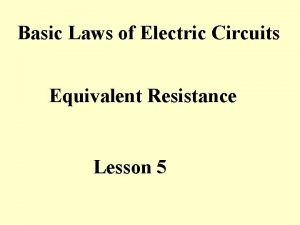 Equivalent resistance of a parallel circuit
